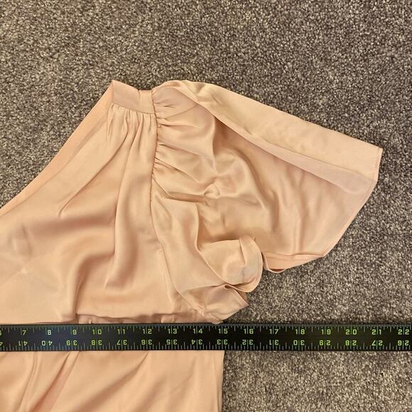 Express Women's Satin One Shoulder Tie Waist Top Pale Pink Size XS - NWT $64 - Picture 11 of 16